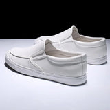 ADVBRIDGE  -  Spring Summer Men Flat Soft Leather Shoes Non-slip Fashion Slip on Male Black White Shoes KA1187