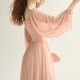 ADVBRIDGE  -  French Fairy Wind Long-sleeved One-shoulder Dress 2025 Spring and Summer Waist Gentle Temperament Party Women's Dress