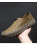 ADVBRIDGE  -  Genuine leather men's shoes fashionable one foot rubber outdoor sports moccasin shoes men's soft casual loafers
