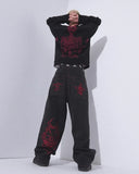 Advbridge Y2K Jeans For Men Hip Hop Retro Skull Embroidery Washed Baggy Denim Pants New Straight Casual Loose Wide Leg Trouser Streetwear