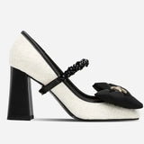 Advbridge Fad Crystal High Heels Shoes Sweet Bow Mary Jane Sandals Women New Autumn Sexy Dress Party Pumps Shallow Lolita Mujer Shoes
