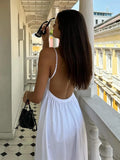 Advbridge White Women Sundress Backless Sexy Casual Beach Vestidos Maxi Long A-line Fashion Holiday New Dress