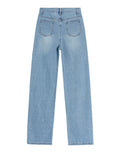 ADVBRIDGE  Stylish Low Waist Design Jeans Women's Straight Jeans Baggy Winter Denim Trousers Daddy Jeans Wide Leg Pants Light Blue New