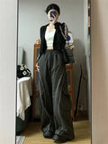 Advbridge Vintage Cargo Track Pants Women Casual Oversized Y2k Sweatpants Trousers Harajuku Baggy Wide Parachute Jogger Streetwear