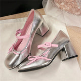 ADVBRIDGE  -  Spring Fashion Round Toe Buckle Strap Women Pumps Sandals Square Heels Banquet Dress Ladies Shoes Zapatos De Mujer