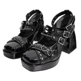 Advbridge Large Size Summer Dark Y2K Spicy Girls High Heel Women's Shoes Punk Roman Thick Sole Lolita Single Shoes Cos Loli Tea Party