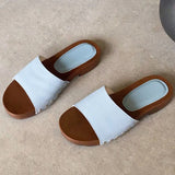 ADVBRIDGE  -  High Quality Satin Rivets Flat Sandals Square Heel Round Toe Women Sandals Summer Fashion Comfort Non-slip Vacation Beach Shoes