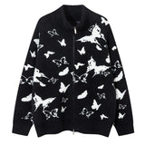 Advbridge Knitted Sweater Men and Women Mink Velvet Color Striped Vintage Sweater Jacket for Men Loose Harajuku Cardigan Mens Clothes 2024