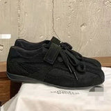 ADVBRIDGE  -  Women's Vulcanize Shoes Flat Sole Lace-up Hook & Loop Sneakers Women Leisure 2025 Spring Autumn Retro Ballet Zapatillas De Mujer