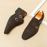 Advbridge New Classic Dress Wedding Shoes Men's Frosted Suede Derby Leather Shoes Black Casual Man Footwear Gentleman Business Male shoes