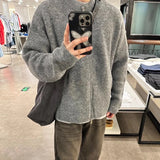 Advbridge Autumn Clothing Men's Luxury Zipper Knitted Cardigan Casual Streetwear Solid Color Long Sleeve Knitwear RetroPopular Jacket