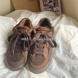Advbridge 2024 Winter Plush Sneakers Women's Shoes Warm Cotton Shoes Woman Sports Sneakers Female Vulcanized Shoes Fur Suede Flats Shoes