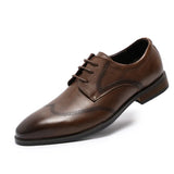 Advbridge Handcrafted Mens Wingtip Oxford Shoes Genuine Calfskin Leather Brogue Dress Shoes Classic Business Formal Shoes Man