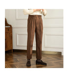 ADVBRIDGE  -  Autumn and Winter British Thick Casual Pants Commuter Straight High Waist Pants Japanese All-match Warm Pants for Men
