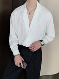 Advbridge 2024 Spring Summer New Turn-down Collar Long Sleeve Solid Color Shirt For Men Loose Casual Men Clothing Shirt