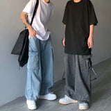 Advbridge Autumn Winter Men Cowboy Denim Trousers Male Streetwear Hip Hop Loose Jeans Fashion Casual Retro Cargo Pants Baggy Wide Leg Jean
