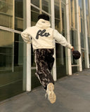 Advbridge Y2K American Retro Fashion Loose Oversized Sweatshirt Men Street Hip-hop Harajuku Letter Print Casual Versatile Hoodie Women