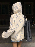 ADVBRIDGE  -  Women Hoodies Gothic Vintage Hip Hop Grunge Jacket Star print Zip Up Coat Casual Harajuku Loose Sweatshirt Clothes Y2K Tops