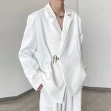 Advbridge Men Korean Fashion Luxury Design Business Casual Suit Jacket Spring Autumn Black White Notched Collar Long Sleeve Loose Blazers