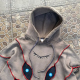 Advbridge Streetwear Retro Hoodie Y2K Clothes Harajuku Hip Hop Retro Eyeball Patch Hoodie Sweatshirt Mens Womens Punk Rock Pullover Jacket