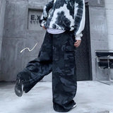 Advbridge Cargo pants men patch pocket camouflage pants retro street loose wide leg casual pants harajuku japanese streetwear men clothing