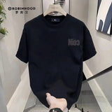 Advbridge Men‘s Wintern outfits 2024 Summer Korean Version Loose Casual Oversized Comfortable and Breathable Round Neck Printed Short Sleeved T-shirt for Men Advbridge Men‘s Wintern outfits