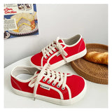 ADVBRIDGE  -  Girls white Light brown SneakersDesigner Canvas Shoes Women Low Top Sneakers Wide Toe Lace Up Trainers Shoes  Comfortable
