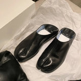 ADVBRIDGE  -  Flat Shoes Woman Silver Tabi Ninja Women Shoes Split Toe Flats Trotters Mocasines Leather Loafers Shoes for Women