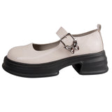 ADVBRIDGE  -   Lolita Style Girls Mary Janes,Young Women Students Mid Heels Sweet Butterfly Buckle Strap Elevator Shoes