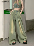 Advbridge American Retro High Waist Oversized Jeans Pants For Women Casual Baggy Y2K Wide Leg Grunge Hip-hop Style Loose Denim Trouser