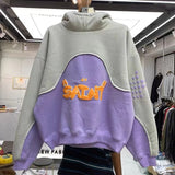 Advbridge Three-dimensional foam splicing color hoodie plus fleece hoodie men and women