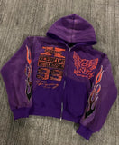 Advbridge Tie Dye Printed Hoodie Men No. 99 Fashion Casual Hoodie for Women Y2k Retro Anime Print Jacket Gothic Harajuku Zipper Sweatshirt