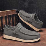 ADVBRIDGE  -  Fashion Suede Loafers Shoes For Men Grey Casual Shoes Men Platform Slip-on Men's Driving Shoes Lightweight Versatile Mens Shoes