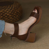 ADVBRIDGE  -  Women's Sports Shoes Beige Hardened Sole Open Toed Sandals Rear Zipper Peep Toe Retro High Heels