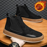 Advbridge Men's Casual Boots Fashion Platform Sneakers Winter Cotton Shoes for Men Soft Sole Ankle Boots Outdoor Men's Athletic Shoes