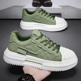 ADVBRIDGE  -  Handmade Man Casual Shoes Natural Leather Platform Sneakers Retro Men's Sport Shoes Outdoor Camping Waliking Trainers Male 2025