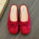ADVBRIDGE  -  Red New Women Flat Shoes Fashion Shallow Slip On Ladies Elegant Ballerinas Shoes Soft Flat Heel Outdoor Casual Mary Jane S