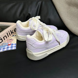 ADVBRIDGE  -  Fresh Women Sneakers Soft Purple Female Students Board Shoes Lace Up Tennis Sport Shoes Lt.Green Latex Insole Quality