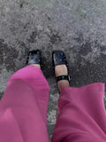 ADVBRIDGE  -  Red Rivet Mary Jane Shoes Women Elegant Flats Shoes Woman Ladies Shallow Casual Black Loafers Footwear Shoes for Women
