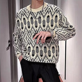 Advbridge Fashion Graphic Jacquard Knitted Pullover Men Clothing Casual Long Sleeve Slim Sweater Knitting For Man O-Neck Jumper New