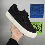 ADVBRIDGE  -  High Quality Wear-resistant Flat Flat Low Heels Increase Canvas Lace-up Color Matching Men's Large Size Casual Board Shoes Breat