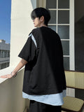 ADVBRIDGE  -  Hot Sale Cotton T-Shirt Bleach Cosplay T Shirt  Men Patchwork O-Neck Short Sleeve Tee Fashion T Shirt for Men Clothing Q84