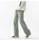 Advbridge Fashion Zipper Men's Jeans Pants Hip Hop Straight-leg Male Zipper Denim Pants Baggy Casual Trousers