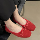 ADVBRIDGE  -  Autumn Women Flats Shoes Fashion Square Toe Ladies Ballerina Shoe Soft Flat Heel Outdoor Casual Mary Jane Candy Color Shoes
