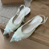 ADVBRIDGE  -  Satin Luxury Pointed Toe Mules Women Slides Butterfly-Knot Shallow Elegant Dress Shoes 2025 Summer Slingback Sandals Ladies