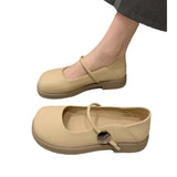 ADVBRIDGE  -  Mary Jane Flat Shoes for Women Spring and Summer New Style White Loafers with Skirt Gentle Small Leather Shoes
