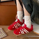 ADVBRIDGE  -  Retro Fashion Trend Casual Flat Ballet Style Single Shoes for Women New Spring Comfortable Versatile Shallow Mouth Sneakers