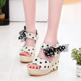 ADVBRIDGE  -  Wedges Heel Mesh Footwear Wholesale New Breathable Fashion Sandals for Women Vintage Summer Sale Asian Size Original Woman Shoes