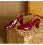 ADVBRIDGE  -  High Heels Women's High Heeled Sandals Mary Jane Heels Women Square Head High Heel Single Shoes Empty Bag Head Sandals Women's