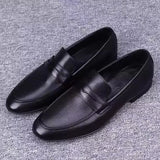 ADVBRIDGE  -  Spring Summer New Fashionable Versatile Slip-On Loafers Men's Leather Shoes Breathable Dad Shoes Rubber Sole Ankle High
